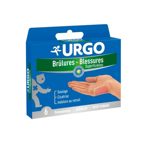 URGO Brulures Blessures superficielles 4 pansements grand format
