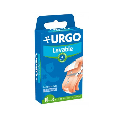 URGO Lavable imperméable 10 bandes à découper 10cm x 6cm