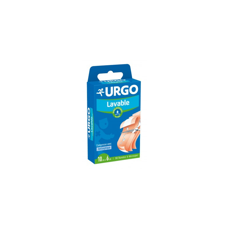 URGO Lavable imperméable 10 bandes à découper 10cm x 6cm URGO Lavable imperméable 10 bandes à découper 10cm x 6cm