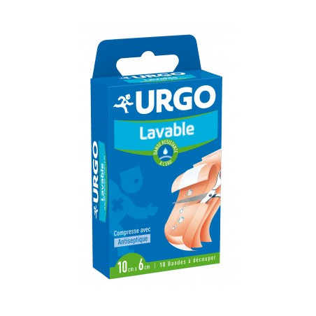 URGO Lavable imperméable 10 bandes à découper 10cm x 6cm