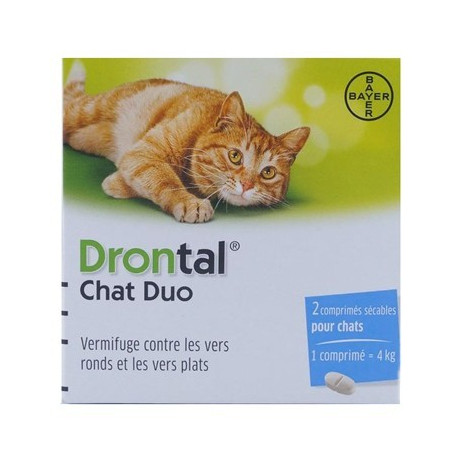 BAYER Drontal chat duo vermifuge x2 comprimés