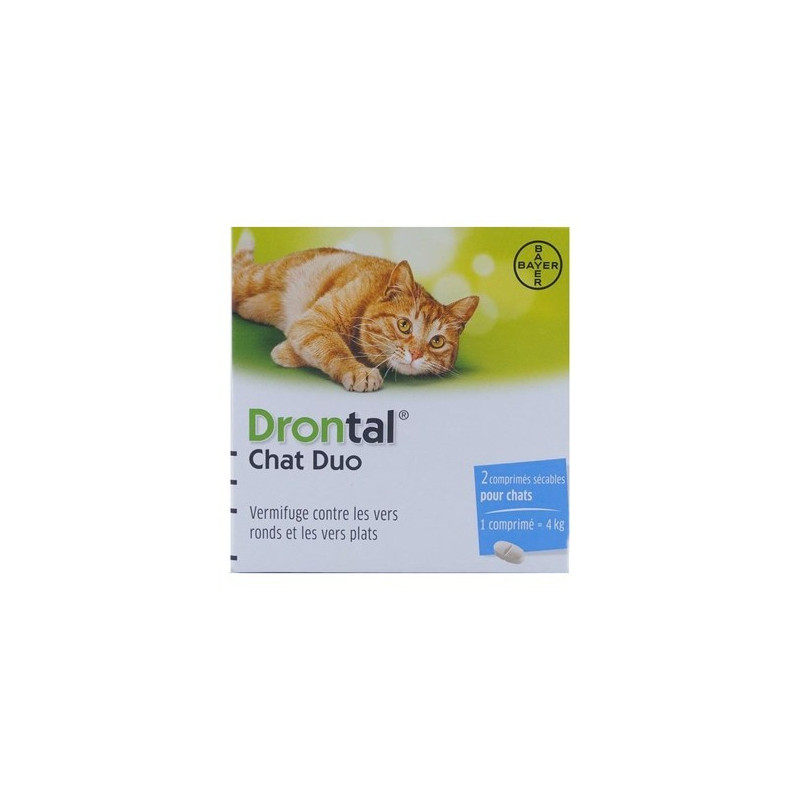 BAYER Drontal chat duo vermifuge x2 comprimés BAYER Drontal chat duo vermifuge x2 comprimés