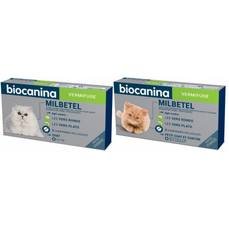 BIOCANINA Milbetel vermifuge chat 2 comprimés