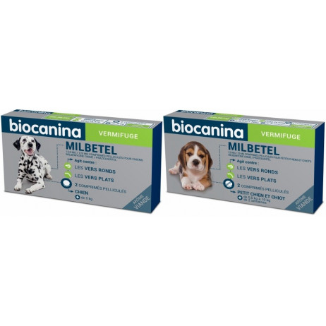BIOCANINA Milbetel vermifuge chien 2 comprimés