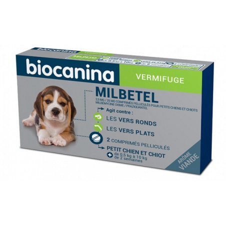 BIOCANINA Milbetel vermifuge chien 2 comprimés
