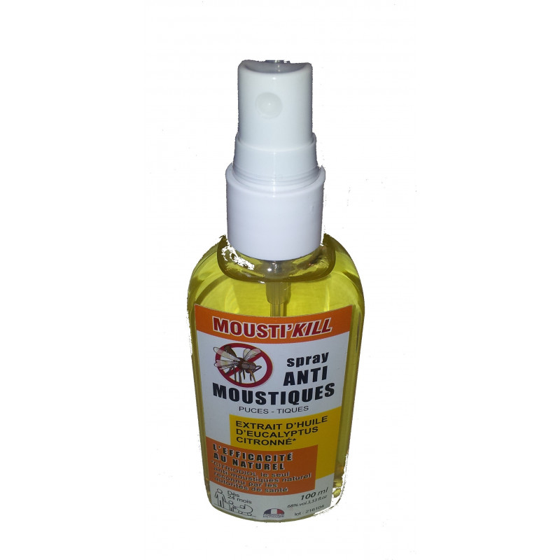 MOUSTI'KILL Spray anti-moustiques, puces et tiques naturel 100ml MOUSTI'KILL Spray anti-moustiques, puces et tiques naturel 100ml