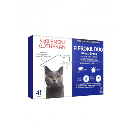 CLEMENT THEKAN Fiprokil duo chat x4 pipettes