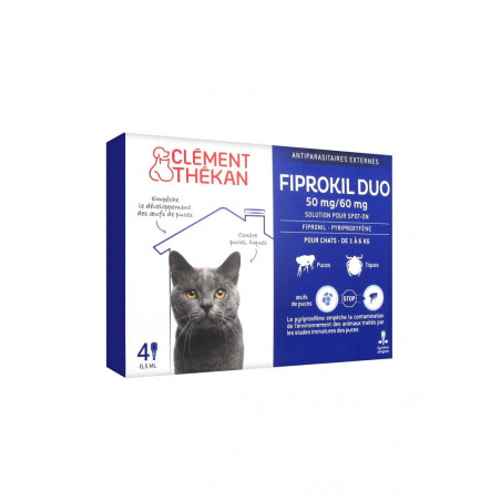 CLEMENT THEKAN Fiprokil duo chat x4 pipettes