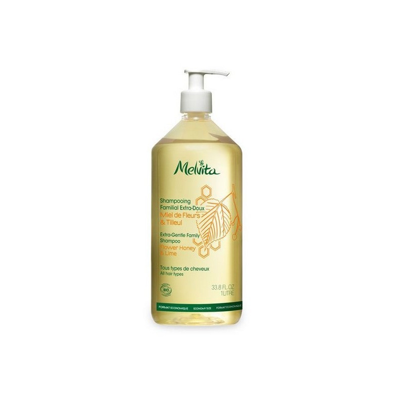MELVITA Sahmpooing familial extra-doux miel-tilleul 1L MELVITA Sahmpooing familial extra-doux miel-tilleul 1L