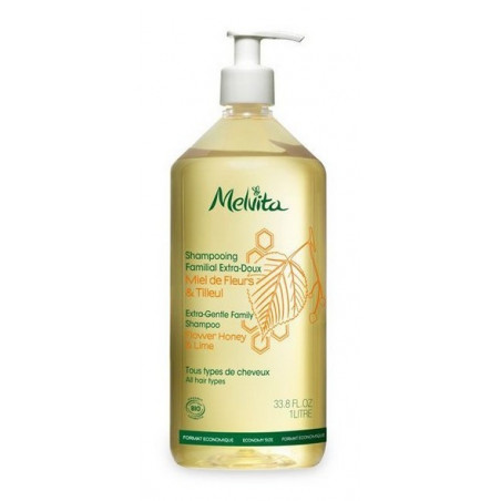 MELVITA Sahmpooing familial extra-doux miel-tilleul 1L
