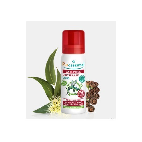 PURESSENTIEL Anti-pique spray répulsif bébé 60ml