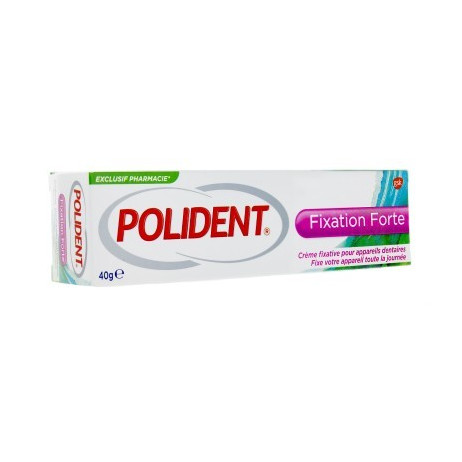 POLIDENT Fixation forte crème fixative pour appareils dentaires 40g