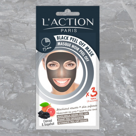 L'ACTION Masque noir peel off 3 sachets